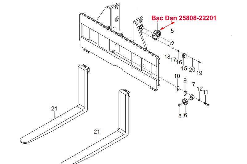 Vị Trí Lắp Đặt Bạc Đạn 25808-22201