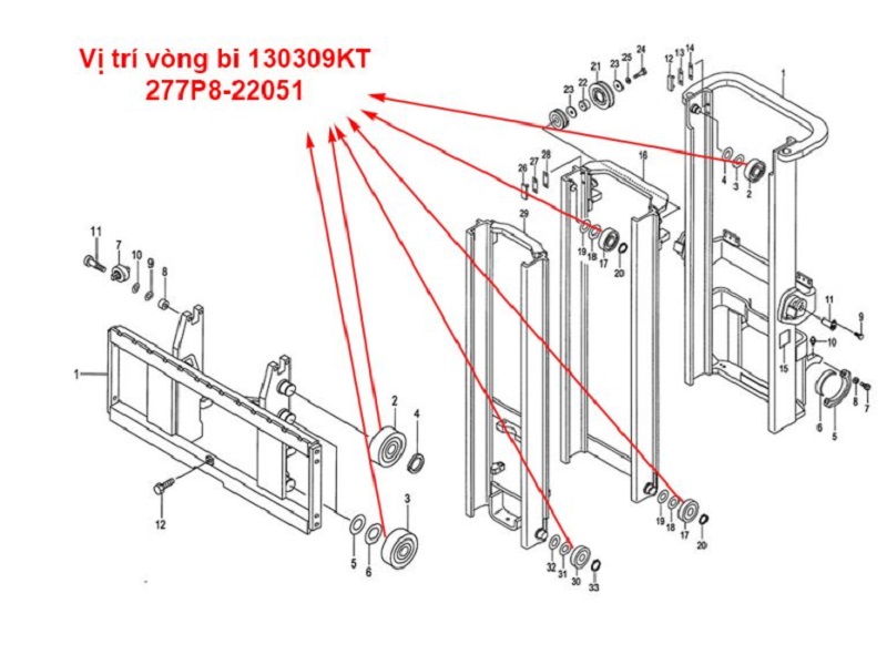 Vị Trí Lắp Đặt Vòng Bi 130309Kt, 277P8-22051