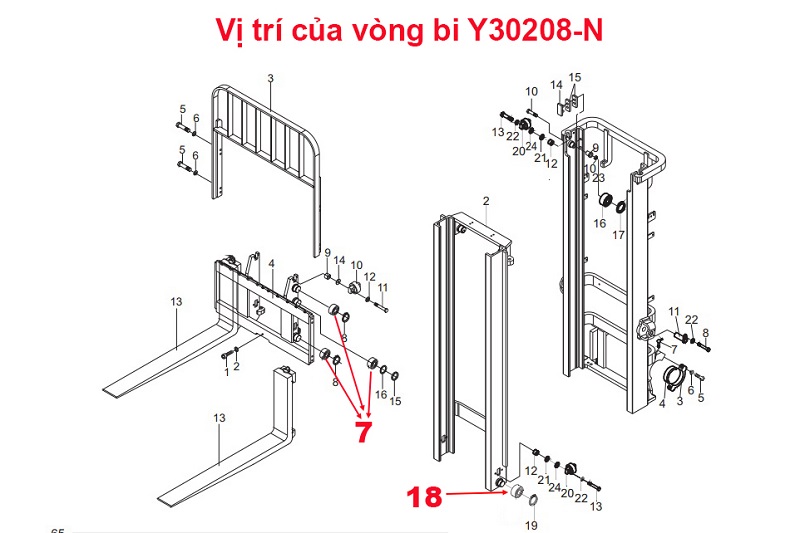 Vị Trí Vòng Bi Y30208-N (G0269-40011)