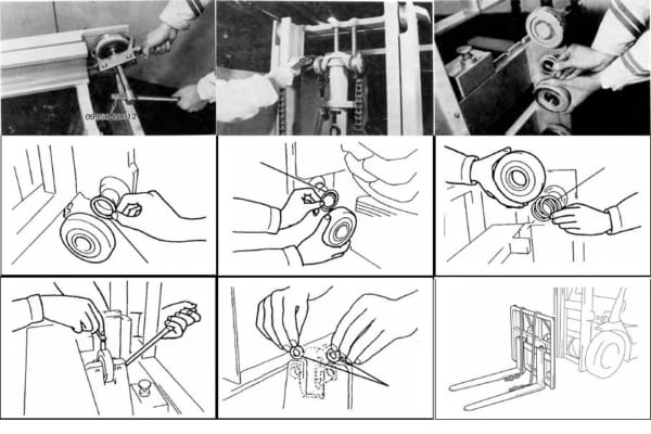 Thay thế vòng bi xe nâng, bạc đạn khung nâng